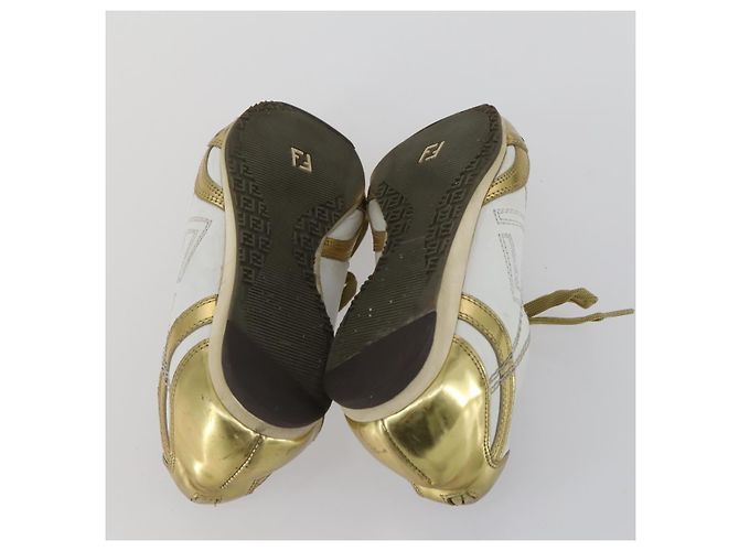 Sneakers FENDI LOUIS VUITTON in pelle 2 pezzi Bianco Marrone Auth ti3631 - vista 9