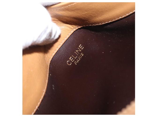 Céline Borsa a Spalla in Tela Macadam CELINE PVC Beige Oro Auth 161796 D'oro - vista 11