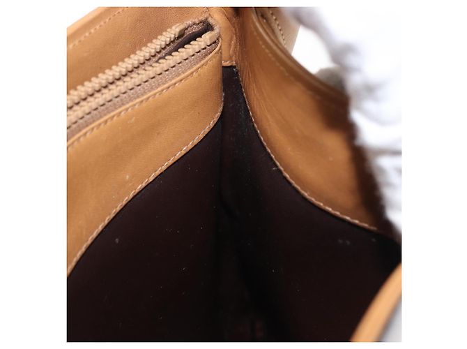 Céline Borsa a Spalla in Tela Macadam CELINE PVC Beige Oro Auth 161796 D'oro - vista 19