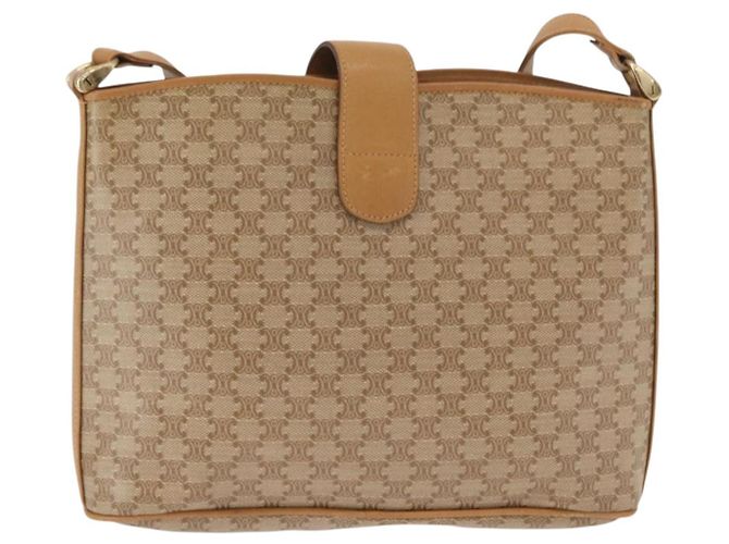 Céline Borsa a Spalla in Tela Macadam CELINE PVC Beige Oro Auth 161796 D'oro - vista 2