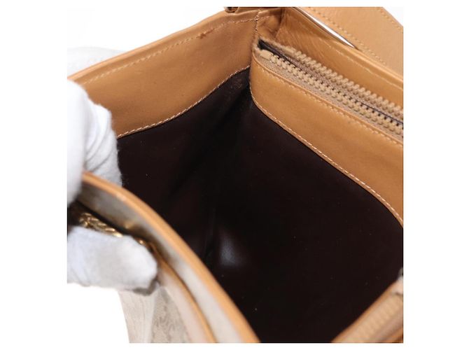 Céline Borsa a Spalla in Tela Macadam CELINE PVC Beige Oro Auth 161796 D'oro - vista 22