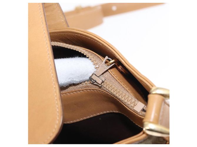Céline Borsa a Spalla in Tela Macadam CELINE PVC Beige Oro Auth 161796 D'oro - vista 23