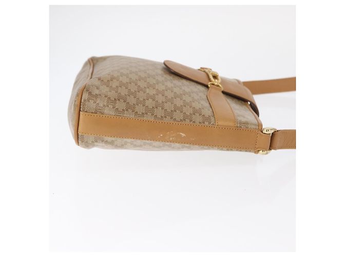 Céline Borsa a Spalla in Tela Macadam CELINE PVC Beige Oro Auth 161796 D'oro - vista 3