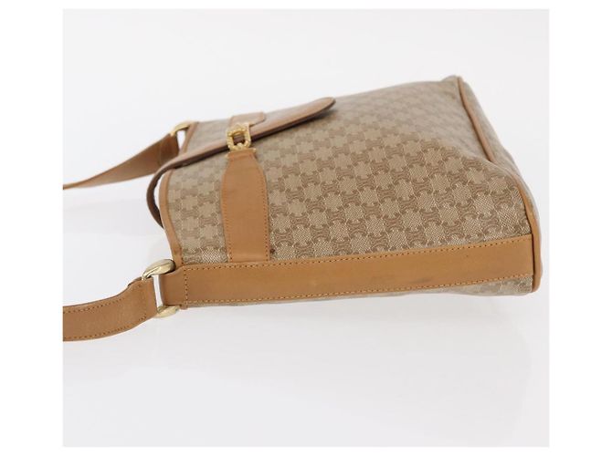 Céline Borsa a Spalla in Tela Macadam CELINE PVC Beige Oro Auth 161796 D'oro - vista 4