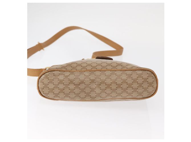 Céline Borsa a Spalla in Tela Macadam CELINE PVC Beige Oro Auth 161796 D'oro - vista 6