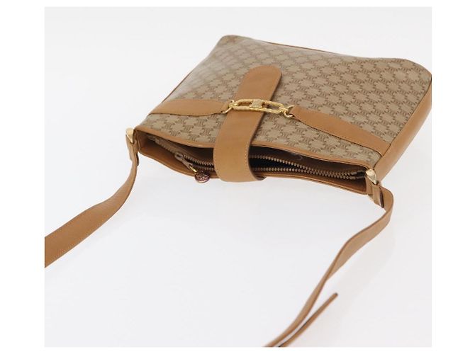 Céline Borsa a Spalla in Tela Macadam CELINE PVC Beige Oro Auth 161796 D'oro - vista 7