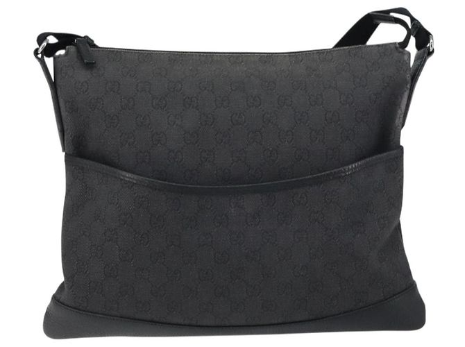 GUCCI GG Canvas Schultertasche Schwarz Silber 374411 Auth 160564 - Ansicht 13