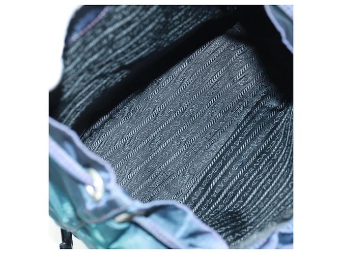 PRADA Rucksack aus Nylon grün silber authentisch 161433 - Ansicht 11