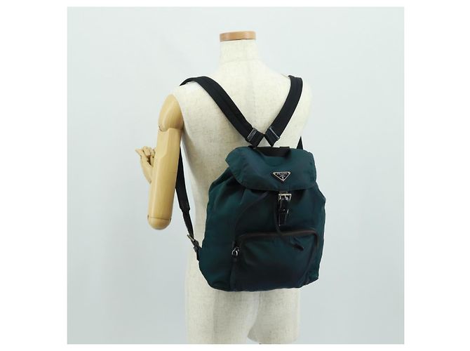 PRADA Rucksack aus Nylon grün silber authentisch 161433 - Ansicht 30