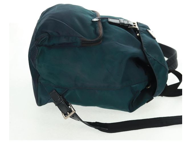 PRADA Rucksack aus Nylon grün silber authentisch 161433 - Ansicht 4