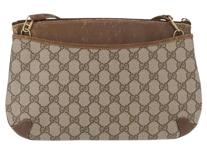 Borsa a Spalla Gucci GG Supreme Web Sherry Line PVC Beige 89 02 026 Auth 161386 - vista 2