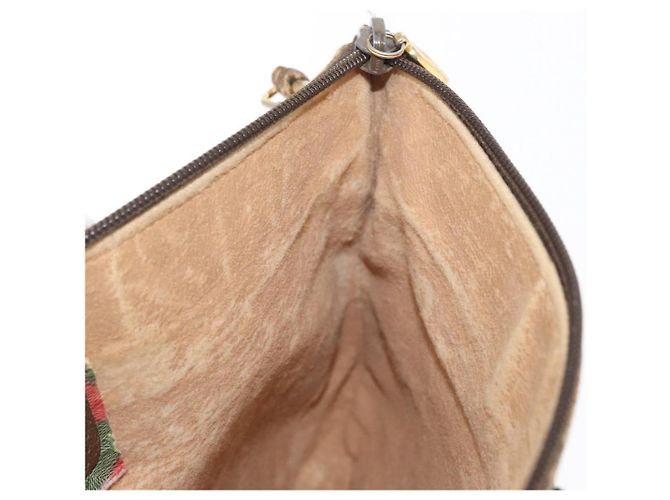 Borsa a Spalla Gucci GG Supreme Web Sherry Line PVC Beige 89 02 026 Auth 161386 - vista 21