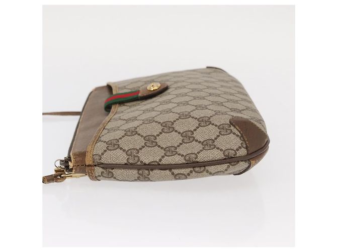 Borsa a Spalla Gucci GG Supreme Web Sherry Line PVC Beige 89 02 026 Auth 161386 - vista 4