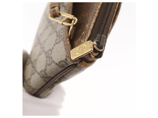Borsa a Spalla Gucci GG Supreme Web Sherry Line PVC Beige 89 02 026 Auth 161386 - vista 9