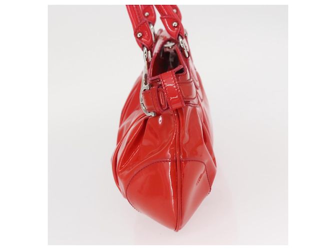 Borsa a Mano Gancini Salvatore Ferragamo Smalto Rosso Argento Auth 161440 - vista 3