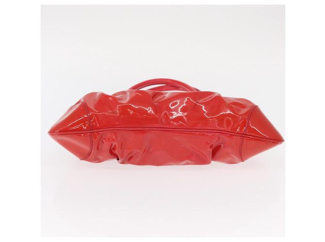 Borsa a Mano Gancini Salvatore Ferragamo Smalto Rosso Argento Auth 161440 - vista 5