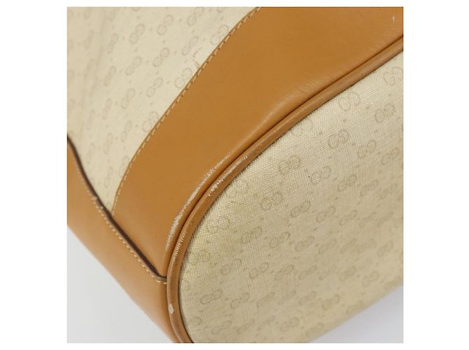 Gucci Borsa a Spalla Micro GG Supreme PVC Beige Oro 001 115 0933 Auth 161767 D'oro - vista 14