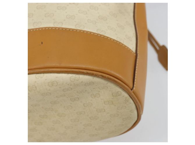 Gucci Borsa a Spalla Micro GG Supreme PVC Beige Oro 001 115 0933 Auth 161767 D'oro - vista 15
