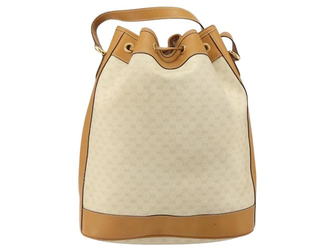 Gucci Borsa a Spalla Micro GG Supreme PVC Beige Oro 001 115 0933 Auth 161767 D'oro - vista 2