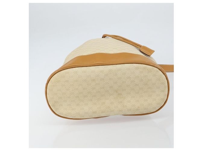 Gucci Borsa a Spalla Micro GG Supreme PVC Beige Oro 001 115 0933 Auth 161767 D'oro - vista 5