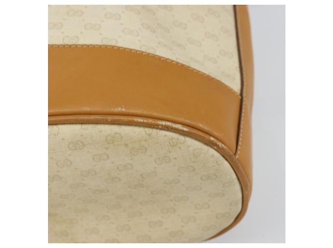 Gucci Borsa a Spalla Micro GG Supreme PVC Beige Oro 001 115 0933 Auth 161767 D'oro - vista 9