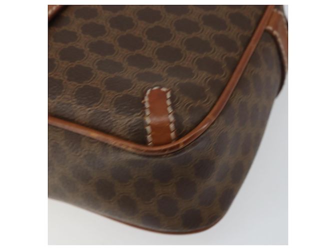 Céline Borsa a Spalla in Tela Macadam CELINE in Pelle PVC Marrone Oro Auth 161002 D'oro - vista 14