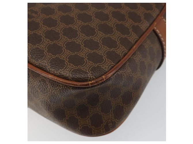 Céline Borsa a Spalla in Tela Macadam CELINE in Pelle PVC Marrone Oro Auth 161002 D'oro - vista 16
