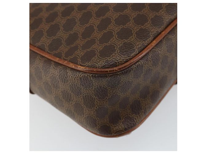 Céline Borsa a Spalla in Tela Macadam CELINE in Pelle PVC Marrone Oro Auth 161002 D'oro - vista 17