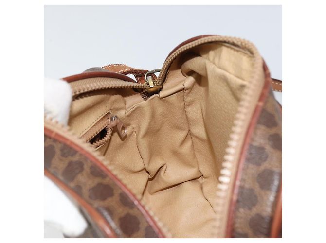 Céline Borsa a Spalla in Tela Macadam CELINE in Pelle PVC Marrone Oro Auth 161002 D'oro - vista 20