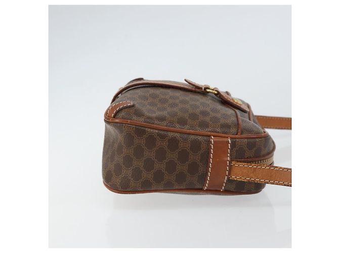 Céline Borsa a Spalla in Tela Macadam CELINE in Pelle PVC Marrone Oro Auth 161002 D'oro - vista 3