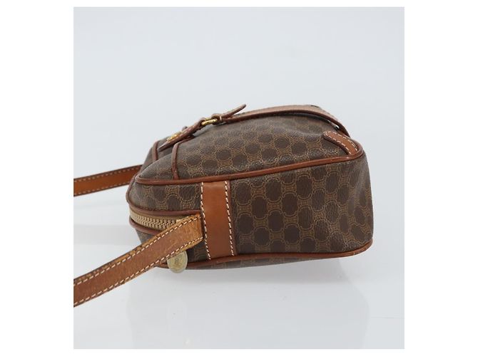 Céline Borsa a Spalla in Tela Macadam CELINE in Pelle PVC Marrone Oro Auth 161002 D'oro - vista 4