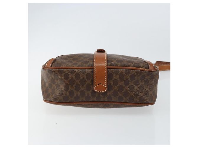 Céline Borsa a Spalla in Tela Macadam CELINE in Pelle PVC Marrone Oro Auth 161002 D'oro - vista 5