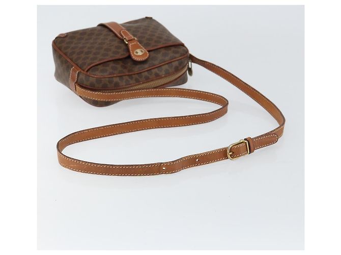 Céline Borsa a Spalla in Tela Macadam CELINE in Pelle PVC Marrone Oro Auth 161002 D'oro - vista 7