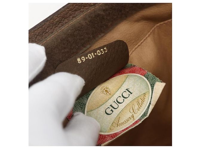 GUCCI GG Supreme Web Sherry Line Clutch Bag PVC Beige 89 01 033 Auth 162952 - vista 12