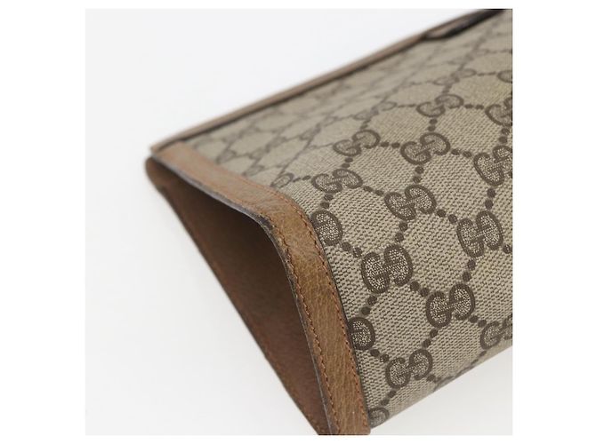 GUCCI GG Supreme Web Sherry Line Clutch Bag PVC Beige 89 01 033 Auth 162952 - vista 16