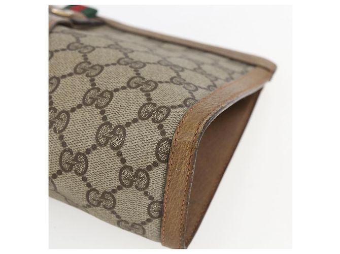 GUCCI GG Supreme Web Sherry Line Clutch Bag PVC Beige 89 01 033 Auth 162952 - vista 7