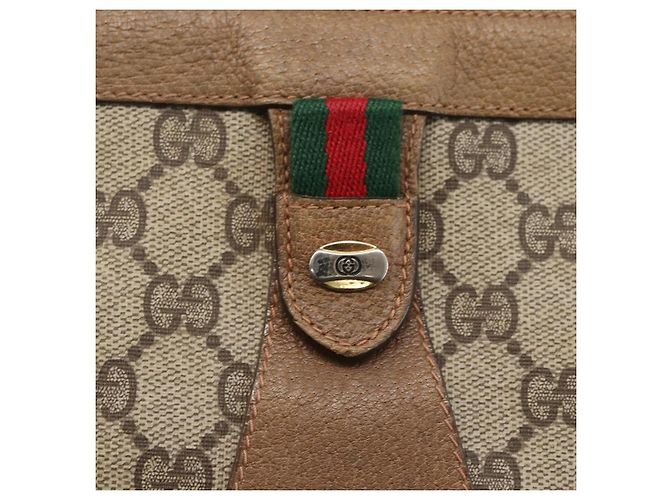 GUCCI GG Supreme Web Sherry Line Clutch Bag PVC Beige 89 01 033 Auth 162952 - vista 8