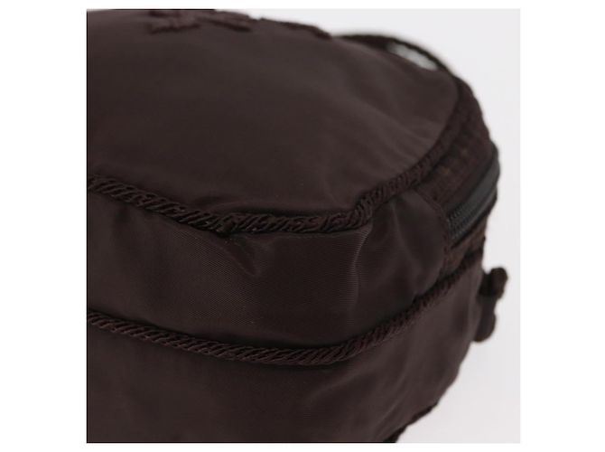 Borsa a Spalla PRADA Nylon Marrone Oro Auth gh1558 D'oro - vista 15