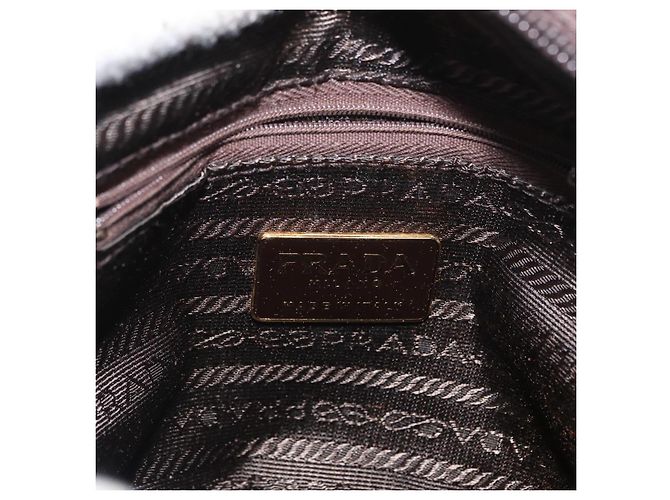 Borsa a Spalla PRADA Nylon Marrone Oro Auth gh1558 D'oro - vista 18