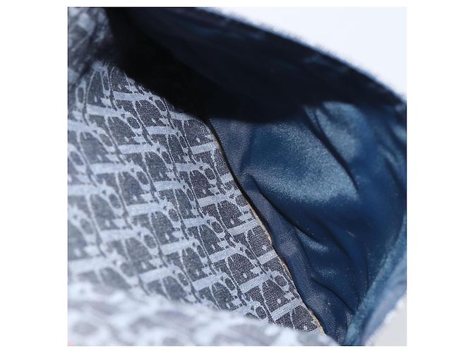Bolsa de Ombro em Lona Trotter Christian Dior Azul Marinho Prata Auth gh1474 - vista 24