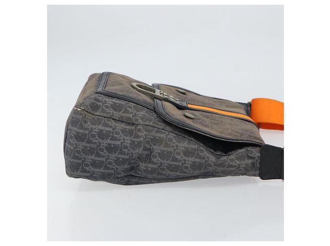 Bolsa de Ombro em Lona Trotter Christian Dior Azul Marinho Prata Auth gh1474 - vista 3