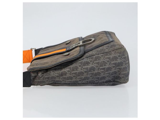 Bolsa de Ombro em Lona Trotter Christian Dior Azul Marinho Prata Auth gh1474 - vista 4