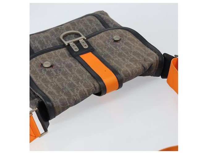 Bolsa de Ombro em Lona Trotter Christian Dior Azul Marinho Prata Auth gh1474 - vista 6