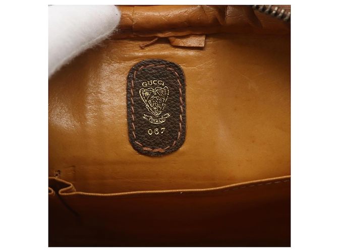 Borsa a Spalla Gucci GG Supreme Web Sherry Line PVC Beige Auth 161685 - vista 12