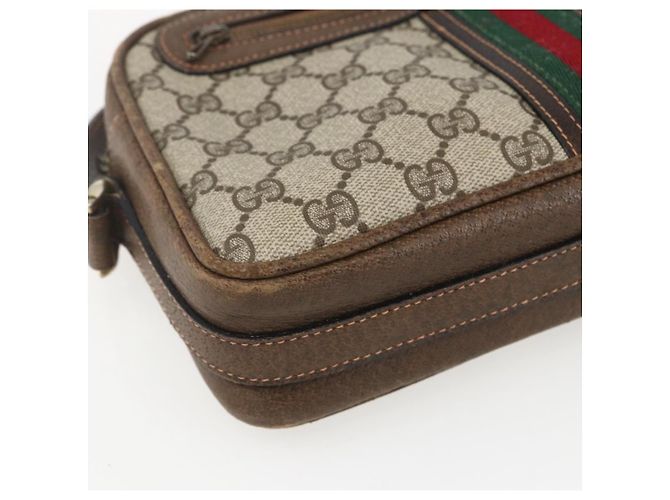 Borsa a Spalla Gucci GG Supreme Web Sherry Line PVC Beige Auth 161685 - vista 14