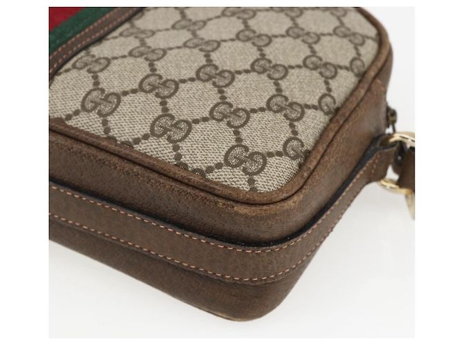 Borsa a Spalla Gucci GG Supreme Web Sherry Line PVC Beige Auth 161685 - vista 15