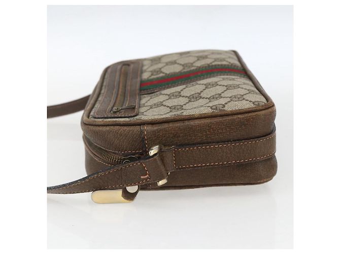 Borsa a Spalla Gucci GG Supreme Web Sherry Line PVC Beige Auth 161685 - vista 3