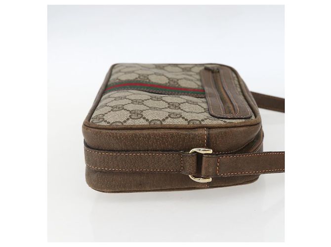 Borsa a Spalla Gucci GG Supreme Web Sherry Line PVC Beige Auth 161685 - vista 4