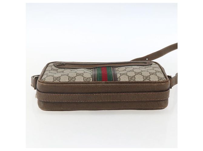 Borsa a Spalla Gucci GG Supreme Web Sherry Line PVC Beige Auth 161685 - vista 5