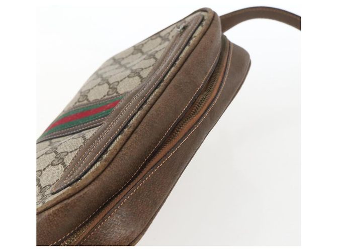 Borsa a Spalla Gucci GG Supreme Web Sherry Line PVC Beige Auth 161685 - vista 6